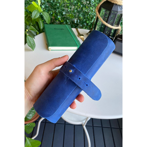 Helsinki-Estuche de lápices de cuero genuino Natural Roll Blue, capacidad de 10 bolígrafos - Product Image 2