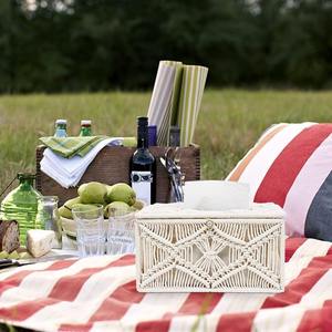 Modern Handmade 100% <b>Cotton</b> Macrame <b>Tissue</b> Box Table Decoration for Home Use Wholesale Price From India - Product Image 1
