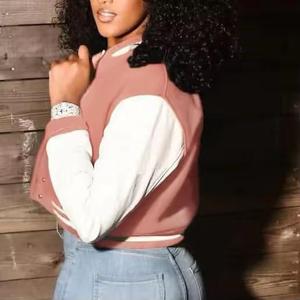 2025 haute qualité personnalisé laine corps manches longues respirant Letterman veste avec Chenille broderie femmes culture varsité veste - Product Image 5