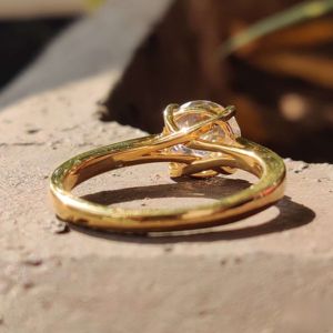 Anillos de compromiso de boda con moissanita de corte Rosa personalizados para mujer en plata de ley 925 - Product Image 3