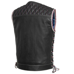 เสื้อกั๊กหนัง PU สำหรับผู้ชายเสื้อผ้าแฟชั่น - Product Image 2