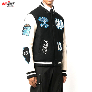 Veste universitaire à col montant en toile de qualité supérieure pour hommes, design unique de haute qualité, vêtements d'hiver confortables, couleur noire - Product Image 3