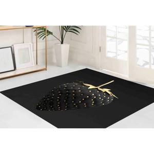Tapis Noir Fraise : Tapis Imprimé Moderne pour Salon, Tapis Doux à Poils Longs - Product Image 4