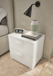 โต๊ะข้างเตียง Terraneo EL242B พร้อมลิ้นชัก 2 ช่องและรางโลหะ ทำจากไม้เมลามีน ผลิตในอิตาลี ดีไซน์ทันสมัย - Product Image 2