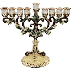Soportes de velas Menorah para decoración del hogar Vela de aluminio de metal de alta calidad Candelabro Menorah para iglesia y Templo - Product Image 1