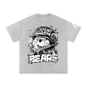 Nueva Camiseta de Moda Urbana con Logotipo Personalizado, Lavado Ácido Vintage, Doble Capa, Impresión Térmica, Corte Recortado, Efecto Desgastado por el Sol, Unisex, para Hombre - Product Image 3