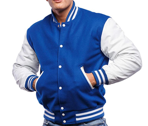 Veste universitaire pour homme sur mesure de qualité supérieure Corps en laine et manches en cuir véritable Style baseball pour l'école, l'équipe et le streetwear - Product Image 5