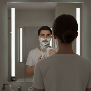 High Selling Cool Wave Sensor Mirror Heater Frameless Polished Edge LED Lighting Multi-Scenario Application - Product Image 4