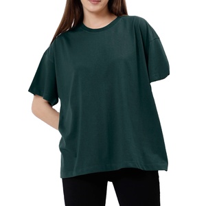 เสื้อยืดโอเวอร์ไซส์สตรีทแวร์ผู้หญิงแบบใหม่ขายส่ง ผ้าฝ้าย 100% ระบายอากาศได้ดี เสื้อซัมเมอร์สีพื้น สามารถปรับแต่งขนาดได้ - Product Image 1