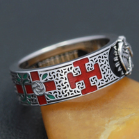 Bague Maçonnique Vintage Shriners Écossais 32ème Degré en Argent Sterling – Service OEM Personnalisable