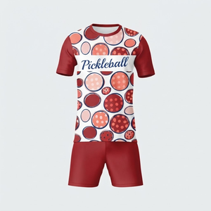 Nouvelle arrivée, uniforme de pickleball unisexe, léger, coupe régulière, 100% polyester, manches courtes, col rond, vêtements de sport, évacuation de l'humidité - Product Image 2