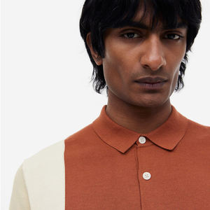 Polo de algodón 100% para hombre, cómodo ajuste regular con cierre de 3 botones, cuello elástico de tacto suave - Product Image 4