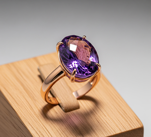 Anillo de moda de plata 925 de alta calidad, banda de cristal de amatista de oro rosa, último diseño para uso diario, fiestas de boda, regalo de moda - Product Image 2