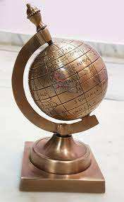 Customized <b>Vintage</b> World <b>Globe</b> Unique Golden Polished Nautical Indian Handicrafts Brass Metal Casting for Sale - Product Image 2
