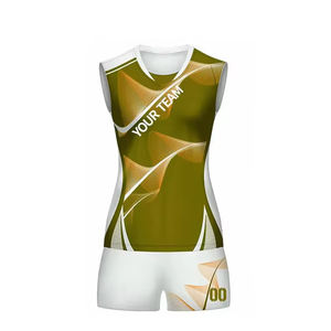 Uniforme de voleibol de manga corta unisex de alta calidad, conjunto de diseño profesional para adultos, precio al por mayor, impresión por sublimación - Product Image 3