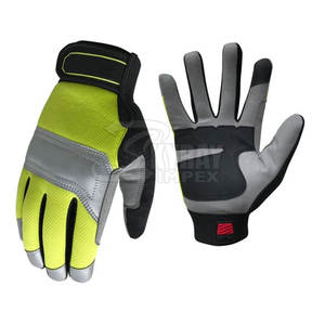 Gants de mécanicien de protection de travail en cuir de qualité tendance en stock - Product Image 1