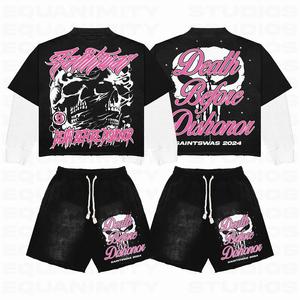 Ensemble de survêtement vintage en toile pour hommes, comprenant un sweat à capuche et un pantalon évasé taille haute – Vente en gros - Product Image 3