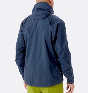 Hombres Diseño de logotipo personalizado Ropa de calle Chaqueta de lluvia cortavientos 100% Poliéster Impermeable Sellado Color azul Cremallera Hombres Chaquetas de lluvia - Product Image 6