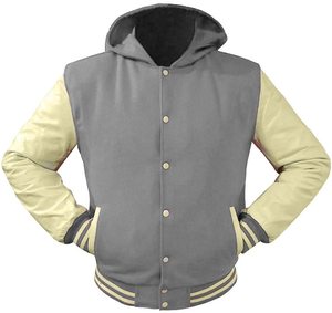 2024 Custom Embroidery Logo Wool Varsity <b>Jacket</b> Men's Fleece-Filled Windproof <b>Patchwork</b> Design - Product Image 2