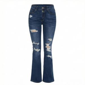 <b>Women's</b> Stylish Trendy Distressed Denim <b>Jeans</b> in Unique Low MOQ Regular Size Pants and Trousers Customized Color Collection - Product Image 1