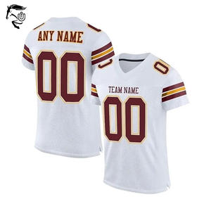 Camiseta deportiva personalizada para jóvenes, camiseta de fútbol transpirable en blanco, cosida, con nombre impreso de talla grande, venta al por mayor - Product Image 4