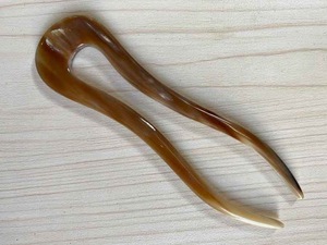 กิ๊บติดผมทำจากเขาควายขัดเงาสำหรับผู้หญิง ไม้จัดแต่งทรงผมจากเขาควาย อุปกรณ์เสริมจากธรรมชาติ - Product Image 4