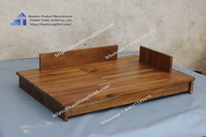 Thatuwood Elevated Wooden Pet Feeder Stand with Stainless <b>Steel</b> <b>Bowls</b> Made in Vietnam - Product Image 4