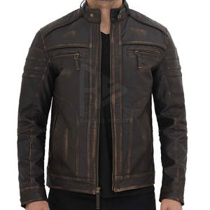 Chaqueta de Cuero de Moda para Hombre, Nueva Llegada, Alta Calidad, Cuello Alto, Estilo Urbano, Transpirable, Secado Rápido, Diseño Personalizado de Invierno - Product Image 1