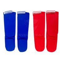 DWELT GEARS DG-8801 Protège-tibias de boxe en coton durable, protège-pieds et chevilles MMA, protection des pieds pour le kickboxing, professionnel pour adultes