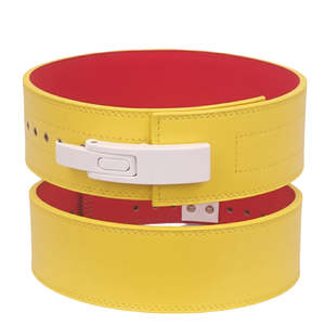 CustomColor Adjustable Breathable Cowhide Suede Leather Weightlifting <b>Belt</b> Custom Logo Training Lever Buckle Fitness Safety Gear - Product Image 1