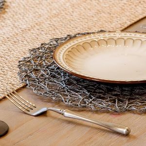 Vente en gros prix d'usine napperon rond naturel antidérapant résistant à la chaleur papier tressé table à manger intérieure et extérieure style classique - Product Image 5