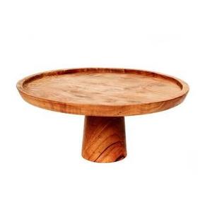 Support à gâteau rond en bois artisanal et écologique avec des détails sculptés artistiques et le charme du bois naturel pour la décoration d'événements rustiques - Product Image 3