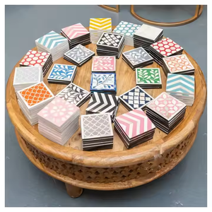 Posavasos de alta calidad, posavasos cuadrados personalizables de resina epoxi, soporte de mesa de clasificación superior para servir bebidas de café e invitados - Product Image 2