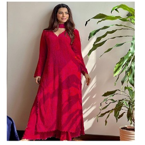 Top bordado de Georgette de imitación hecho en India de primera calidad con Plazo de trabajo y Dupatta Ideal para uso diario en la oficina y estilo informal - Product Image 1