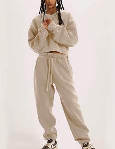 Vêtements de sport 2 pièces de haute qualité pour femmes Pull à manches longues Sweat-shirt Pantalon de jogging Taille élastique Personnalisable - Product Image 6