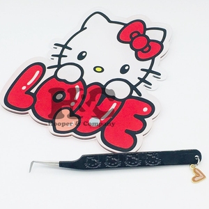Azulejo de pestañas acrílico Hello Kitty azulejo Placa de extensión de pestañas sostenible venta superior Hello Love Kitty Love Lash logo embalaje visón - Product Image 4