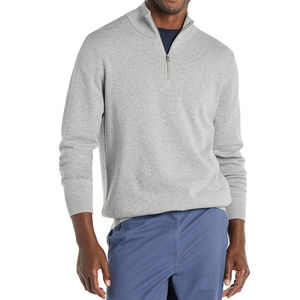 Nouveau automne et hiver polaire col montant quart fermeture éclair sweat hommes décontracté demi fermeture éclair couleur unie pull hommes sweat - Product Image 5