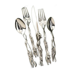 Meilleure finition or argent ensemble de couverts en acier inoxydable ménage vaisselle fourchette couverts 4 pièces ensemble avec luxe argent poignée - Product Image 6