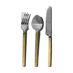 Vente en gros de couverts en métal avec manche doré, cuillère, fourchette et couteau pour la décoration de table de l'Inde - Product Image 1
