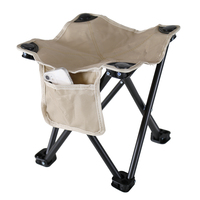 Chaise de pêche pliable compacte taille M avec cadre en acier carbone durable et poche latérale en tissu Oxford pour usage extérieur