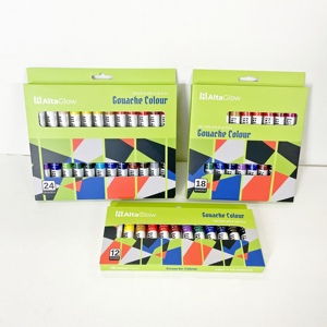 Nouveau produit en gros, peinture <span class=keywords><strong>gouache</strong></span> de qualité supérieure, non toxique, 18 couleurs, tube en aluminium-plastique - Product Image 1