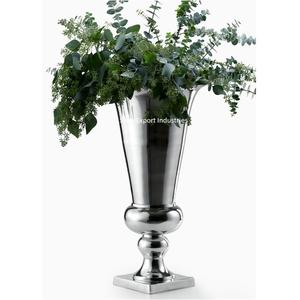 Jarrón de trompeta de plata y oro rosa, soporte de flores de boda para decoración del hogar, jarrón de Metal, centros de mesa de boda, soporte de jarrón - Product Image 2