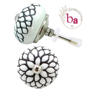 Perillas de cerámica grabadas con flores de níquel de alta calidad, tiradores de manija de armario de cajón, tiradores y perillas de muebles de calidad de exportación - Product Image 1