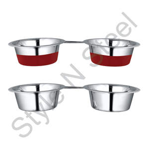 Wholesale Eco-Friendly Stainless Steel Double Diner <b>Dog</b> <b>Bowl</b> Non-Slip Metal <b>Stand</b> Colorful Pet <b>Bowls</b> & Feeders - Product Image 1
