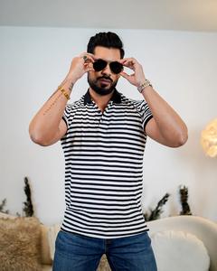 100% algodón de alta calidad para hombre de verano para Polo, camiseta de negocios antibolitas con mangas cortas a rayas para Golf - Product Image 6