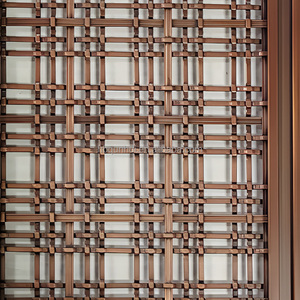 芸術的なステンレス鋼製織金属メッシュカーテンウォールビルファサードPVDカラーメッキ耐火等級A2溶接曲げ加工 - Product Image 3