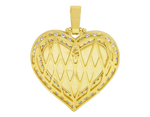 Moissanite Diamond <b>Studded</b> In 925 Silver Iced Out Super Heart Pendant <b>For</b> <b>Men</b> & Women Gift Party Wear - Product Image 3