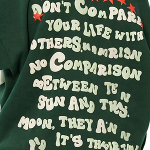 OEM al por mayor 100% algodón personalizado 3D Puff estampado liso de gran tamaño espuma serigrafía hombres 3D Puff impresión camiseta con logotipo - Product Image 3