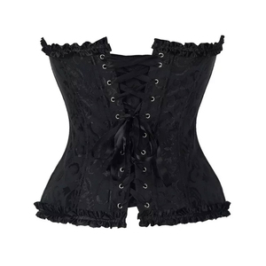 Women's Eco-Friendly Lightweight <b>Black</b> Leather Zipper Waist Cinchers Soft Sheep Hide Stylish Strapless Moto Gothic - Product Image 3