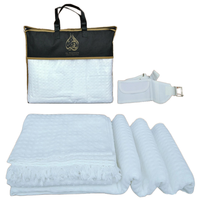 Ensemble Ihram pour Hommes Adultes, Ceinture, Qualité Premium, Coton Doux/100% Polyester Repassé, Sans Manches, Anti-rétrécissement, Hajj Umrah, 2 Pièces